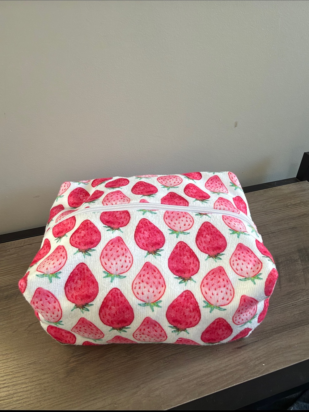 New Microfibre Strawberry Print Makeup , Toiletry Bag and or Swim bag